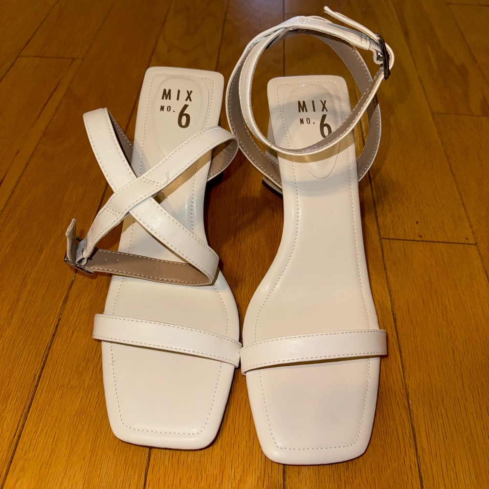 Mix No. 6 White Strappy Heels